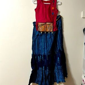 Pure cotton hand stitched skirt top set